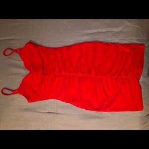 SHEIN red ruched bodycon dress